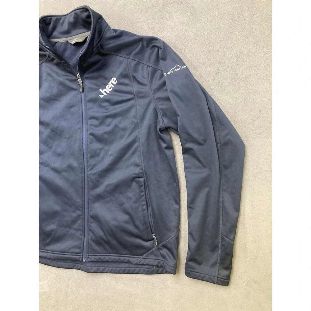 Eddie Bauer Trail Soft Shell Jacket. Navy Blue Mens Size L EB542 Full Zip